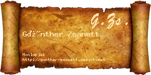 Günther Zsanett névjegykártya