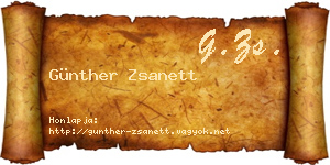 Günther Zsanett névjegykártya